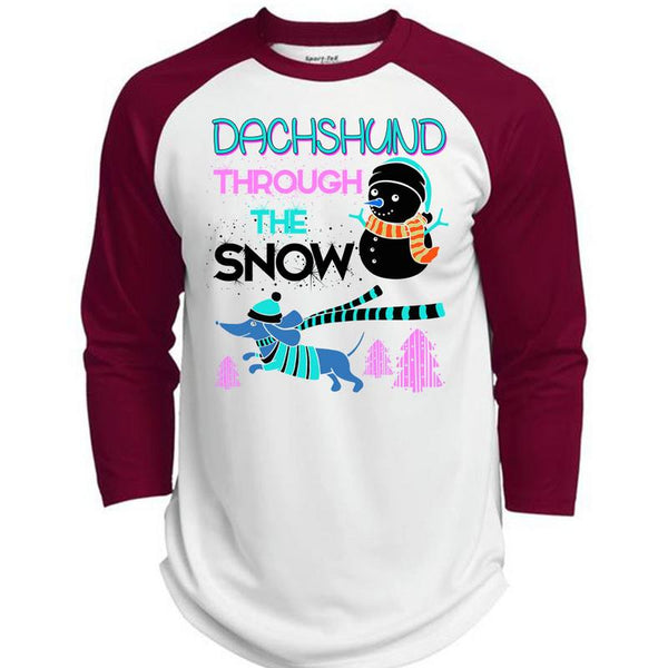 Dachshund Through The Snow T Shirt, This Girl Loves Christmas T Shirt, Awesome T-Shirts  (Polyester Game Baseball Jersey)