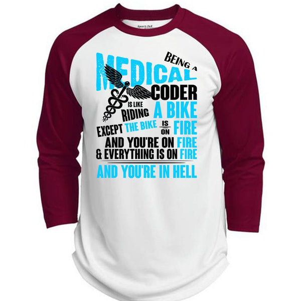 Being A Medical Coder T Shirt, I Love Doctor T Shirt, Awesome T-Shirts  (Polyester Game Baseball Jersey)