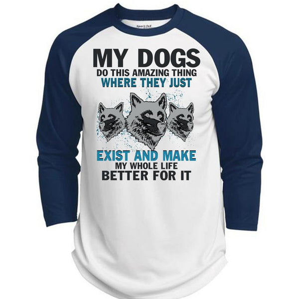 My Dogs Do This Amazing T Shirt, I Love My Dogs T Shirt, Awesome T-Shirts  (Polyester Game Baseball Jersey)
