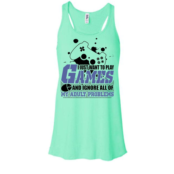 I Just Want To Play Games T Shirt, Coolest Gamer Tank Top
