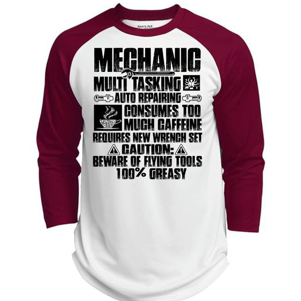 Mechanic Multitasking T Shirt, I Love Mechanic T Shirt, Awesome T-Shirts  (Polyester Game Baseball Jersey)