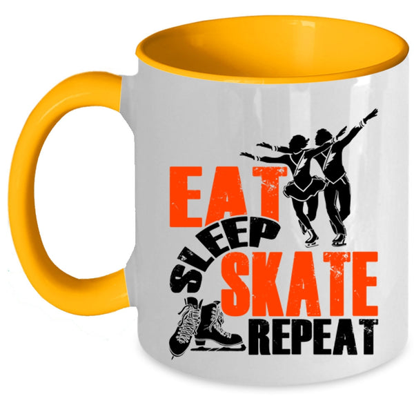 Cool Teacher Coffee Mug, Eat Sleep Skate Repeat Accent Mug