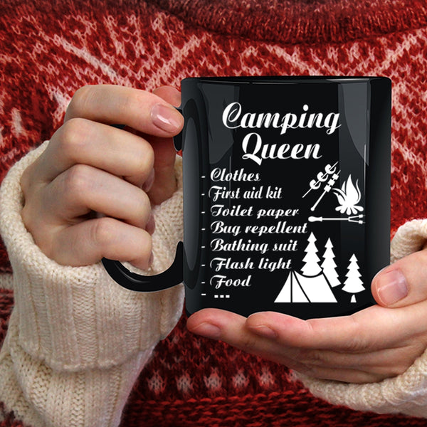 Camping Queen Coffee Mug, Funny Gift For Camping Mom Coffee Cup