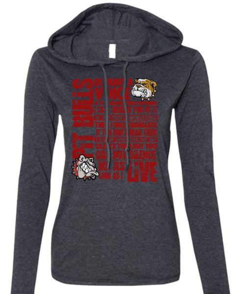 Pit Bulls Do Have A Voice T Shirt, I Love Pit Bull T Shirt (Anvil Ladies Ringspun Hooded)