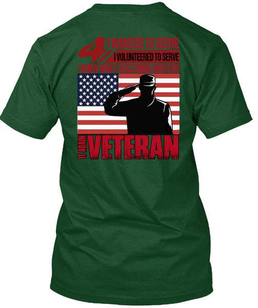 It Again Veteran T Shirt, I Wanted To Serve T Shirt