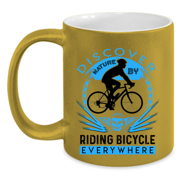 Cool Gift For Biker Coffee Mug, Riding Bicycle Accent Mug