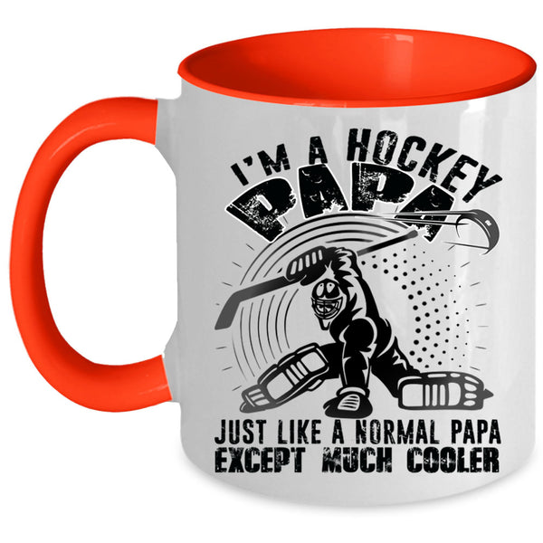 Gift For Dad Coffee Mug, I'm A Hockey Papa Accent Mug