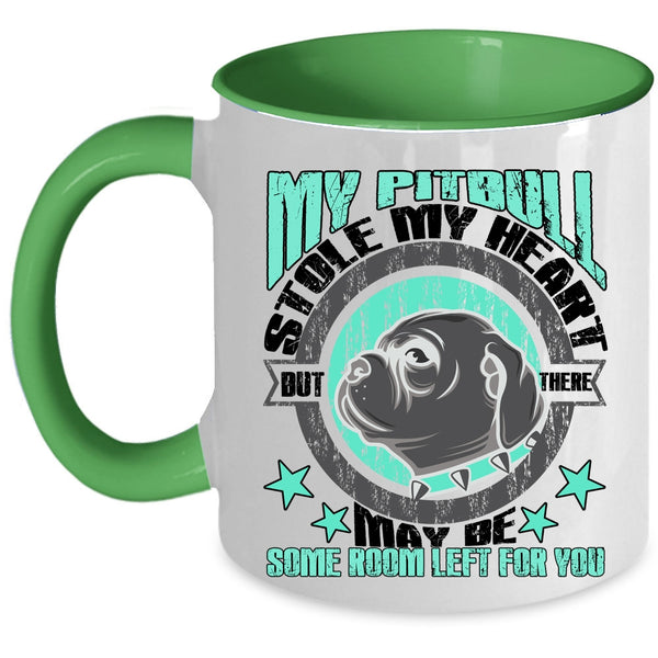 I Love My Pitbull Coffee Mug, My Pitbull Stole My Heart Accent Mug