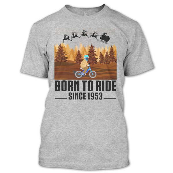 Born To Ride Since 1953 T Shirt, Biker Merry Christmas T Shirt