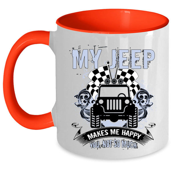 My Jeep Coffee Mug, My Jeep Makes Me Happy Accent Mug