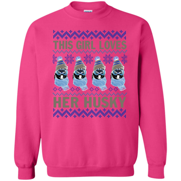 Husky Merry Christmas T Shirt, This Girl Loves Her Husky Sweatshirt