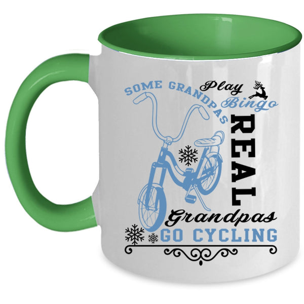 Real Grandpas Go Cycling Coffee Mug, Some Grandpas Play Bingo Accent Mug