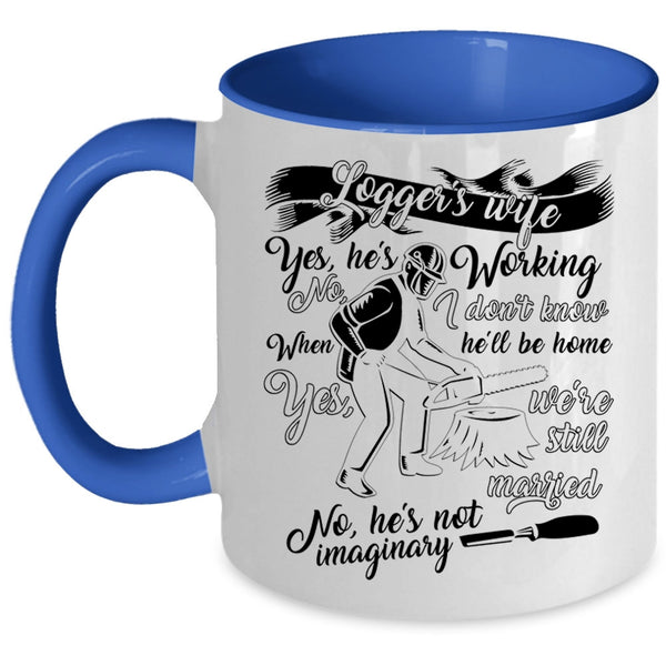 Cool Just Married Coffee Mug, Logger's Wife Accent Mug
