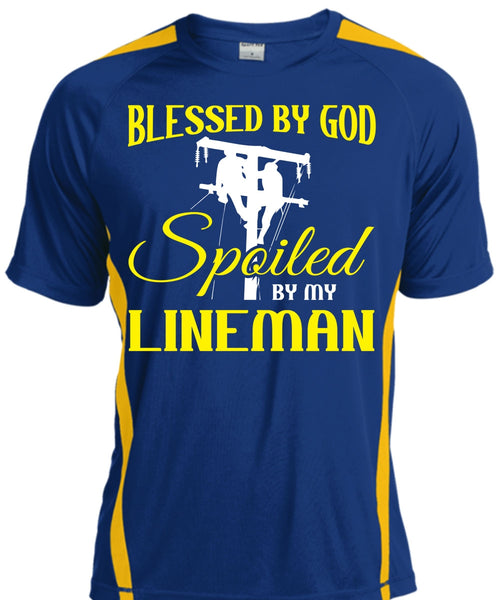 Blessed By God Spoiled By My Lineman T Shirt, Career T Shirt