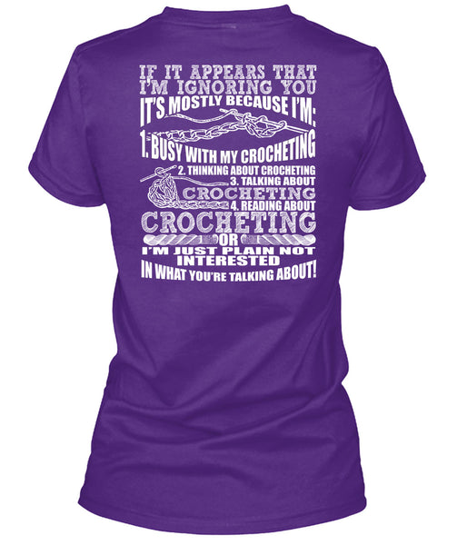 Reading About Crocheting T Shirt, Talking About Crocheting T Shirt