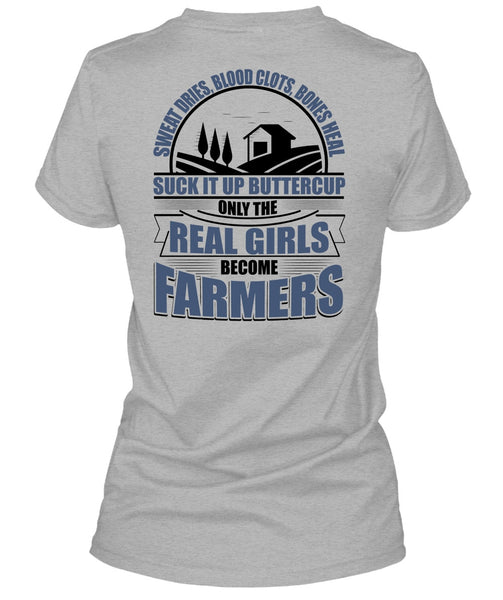 Real Girls Become Farmers T Shirt, I Love Farming T Shirt
