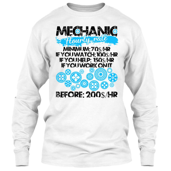 Mechanic Hourly Rate T Shirt, Coolest Mechanic T Shirt