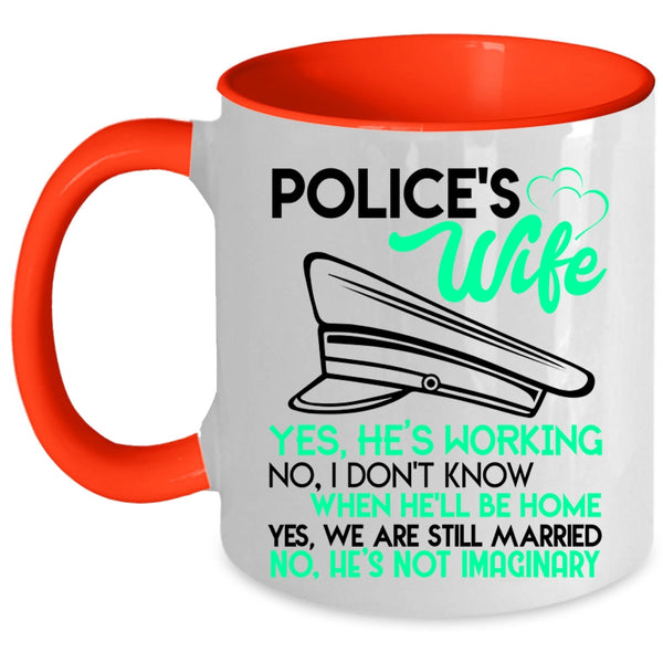 Cute Gift For Police's Wife Coffee Mug, Police's Wife Accent Mug