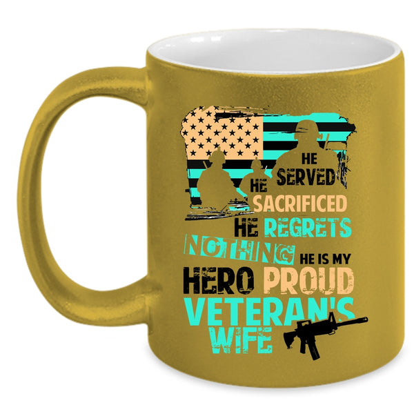 Beautiful Wife Coffee Mug, Proud Veteran's Wife Accent Mug