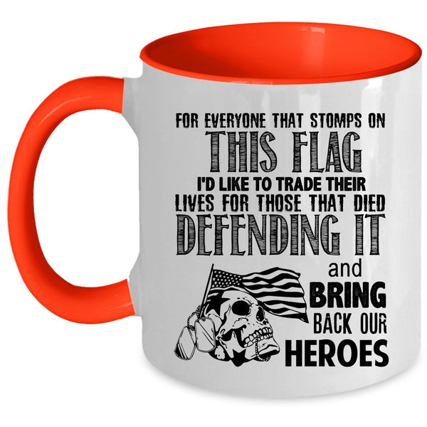 Funny Gift For Veterans Coffee Mug, Cool American Flag Accent Mug
