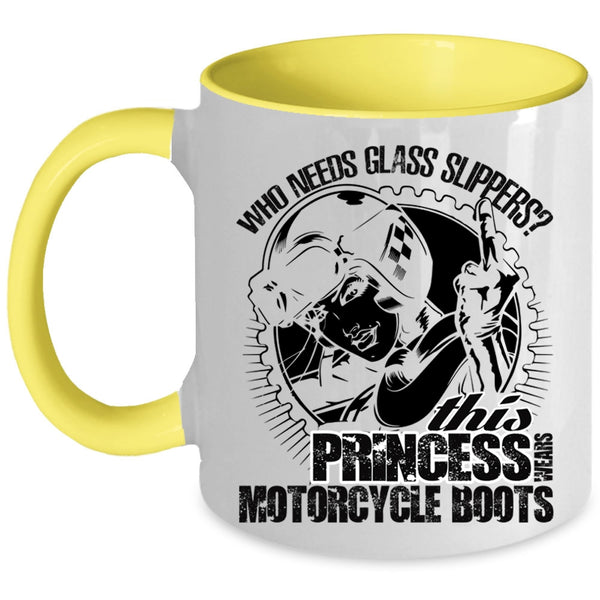 Cool Girls Coffee Mug, This Princess Wears Motorcycles Boots Accent Mug