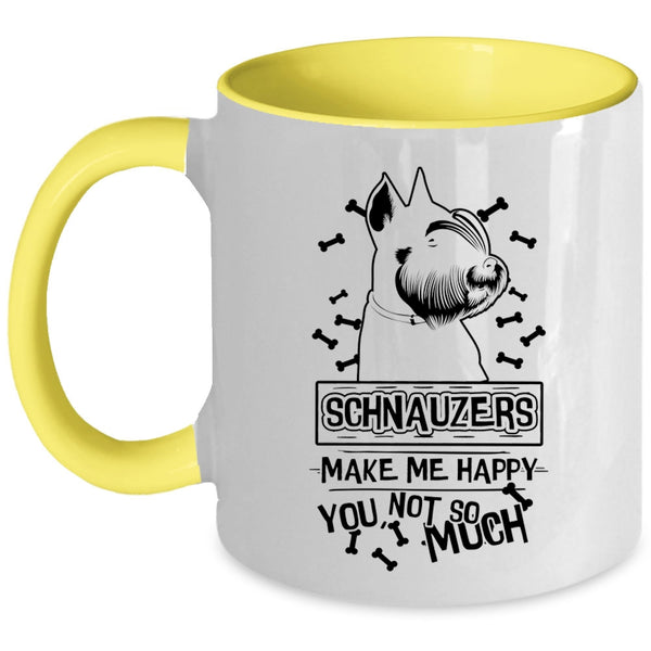 Schnauzer Lovers Coffee Mug, Schnauzers Make Me Happy Accent Mug