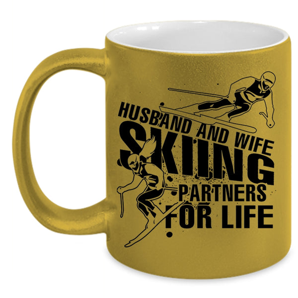 Skiing Partners For Life Coffee Mug, Husband And Wife Accent Mug