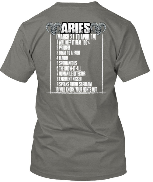 Aries Will Knock Your Lights Out T Shirt, Being An Aries T Shirt