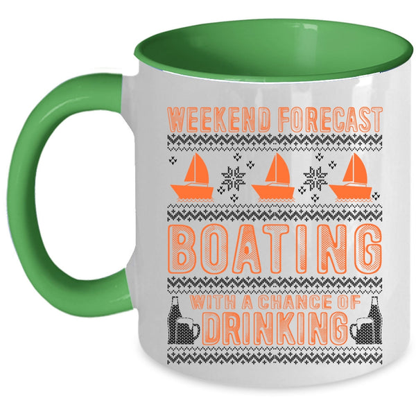 Chance Of Drinking Coffee Mug, Weekend Forecast Boating Accent Mug
