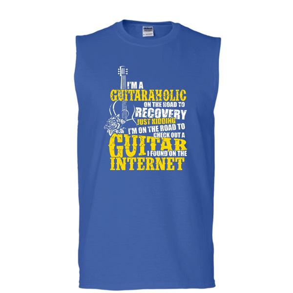 I'm A Guitaraholic T Shirt, I Found In The Internet Tank Top (Men's Cotton Sleeveless)