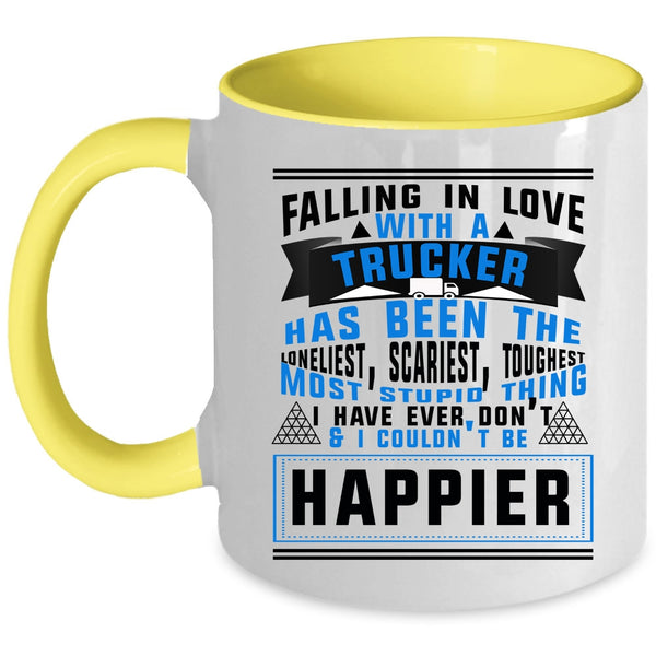 I Love Truck Driver Coffee Mug, Falling In Love With A Trucker Accent Mug