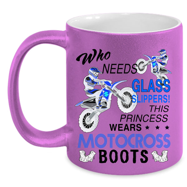 Cute Girls Coffee Mug, This Princess Wears Motocross Boots Accent Mug