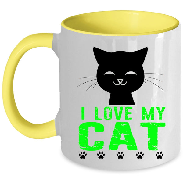Cute Gift For My Daughter Coffee Mug, I Love My Cat Accent Mug