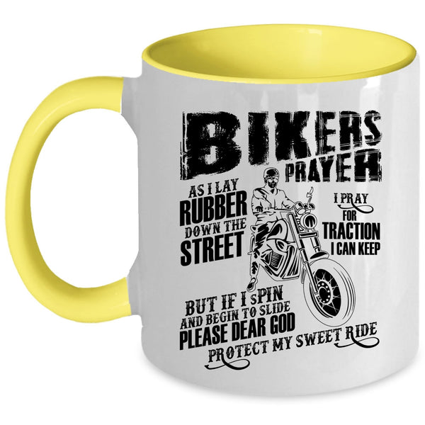 Cool Gift For Bikers Coffee Mug, Biker's Prayer Accent Mug