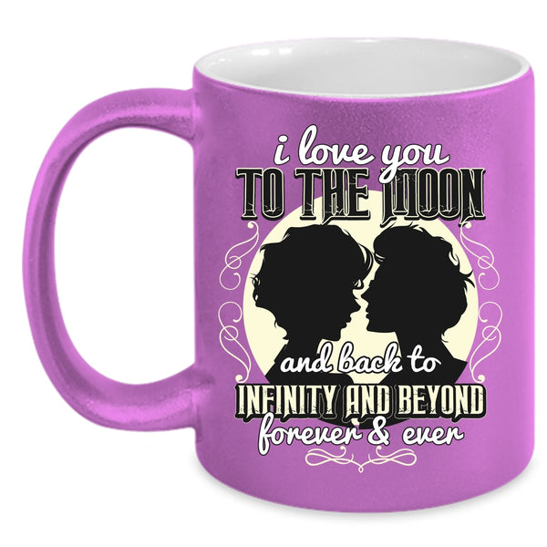 I Love You To The Moon And Back Coffee Mug, Cool Couple Coffee Cup