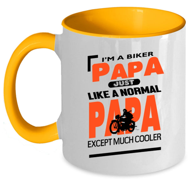 Cool Gift For Biker Papa Coffee Mug, I'm A Biker Papa Accent Mug
