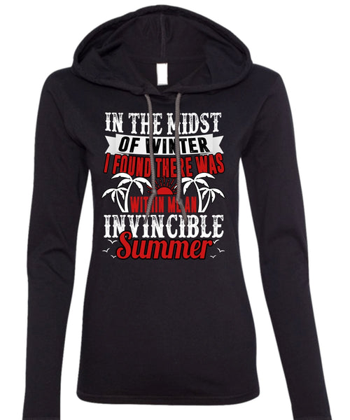 Me An Invincible Summer T Shirt, Being A Fisher T Shirt (Anvil Ladies Ringspun Hooded)