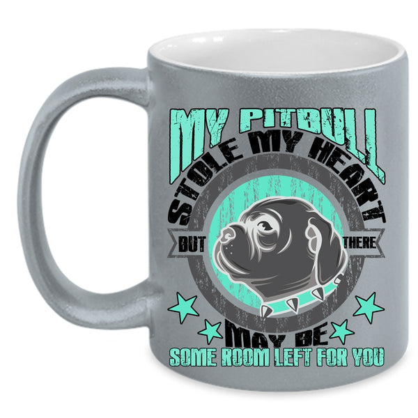 I Love My Pitbull Coffee Mug, My Pitbull Stole My Heart Accent Mug
