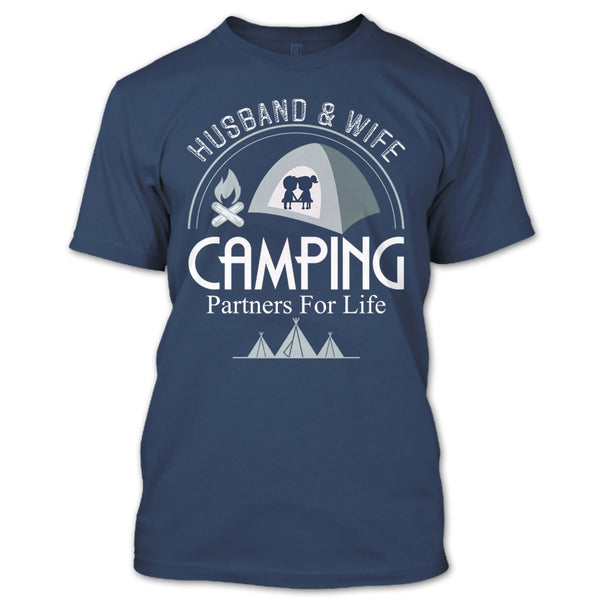 Husband & Wife T Shirt, Camping Partners For Life T Shirt