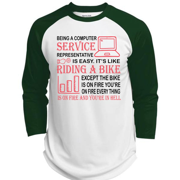 Being A Computer Service Representative Is Easy T Shirt, Career T Shirt  (Polyester Game Baseball Jersey)