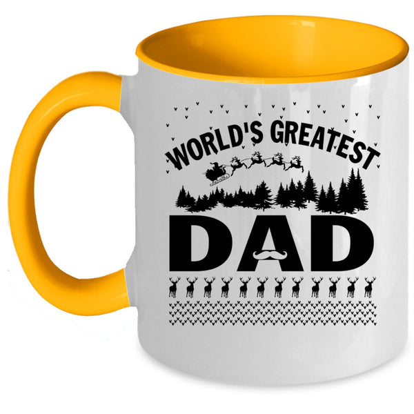 Christmas Gift For Dad Coffee Mug, World's Greatest Dad Accent Mug