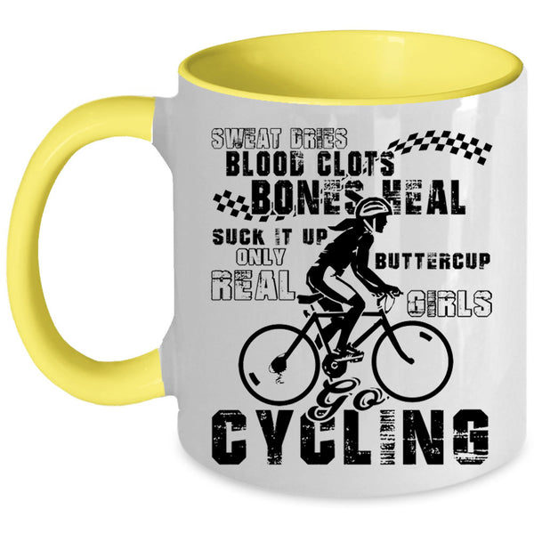 Cute Daughter Coffee Mug, Only Real Girls Go Cycling Accent Mug