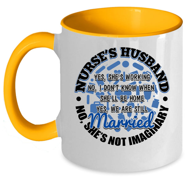 Cute Nurse's Husband Coffee Mug, Nurse's Husband Accent Mug