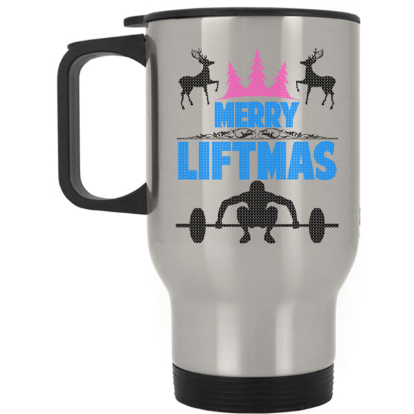 Merry Little Christmas Travel Mug, Merry Liftmas Mug