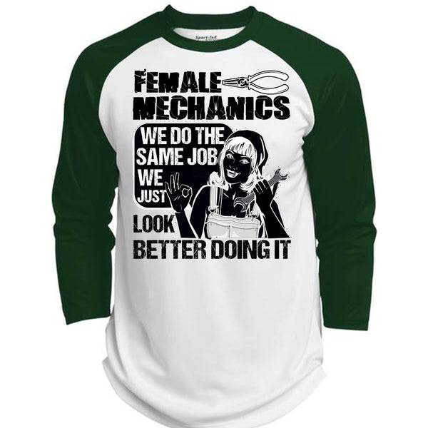 Female Mechanics T Shirt, I Love Mechanic T Shirt, Awesome T-Shirts  (Polyester Game Baseball Jersey)