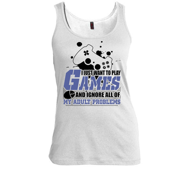 I Just Want To Play Games T Shirt, Coolest Gamer Tank Top