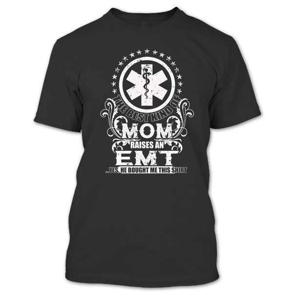 A black t-shirt with the shopify logo