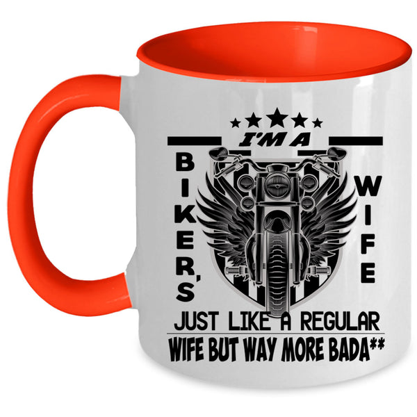 Reagular Wife Coffee Mug, I'm A Biker's Wife Accent Mug