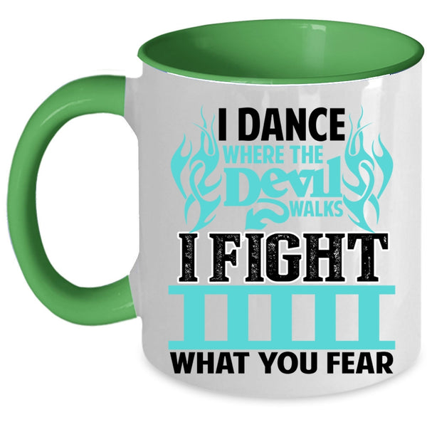 Awesome Firefighter Coffee Mug, I Dance Where The Devil Walks Accent Mug