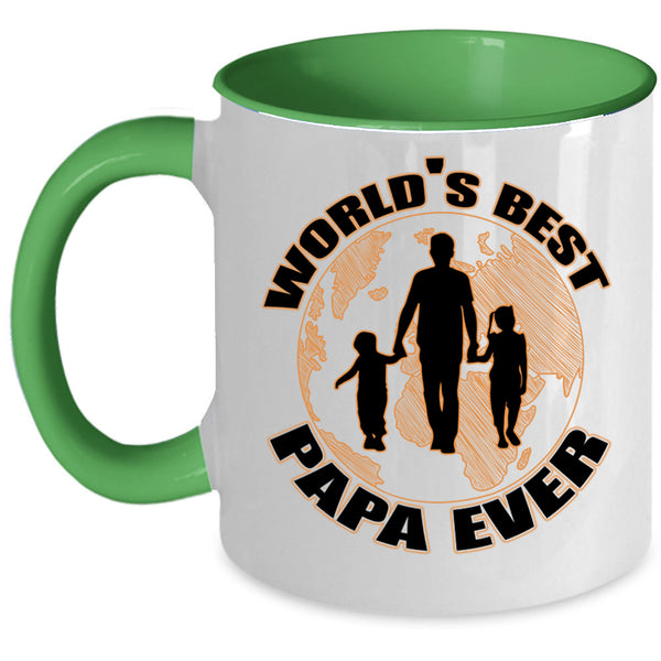 Awesome Papa Coffee Mug, World's Best Papa Ever Accent Mug